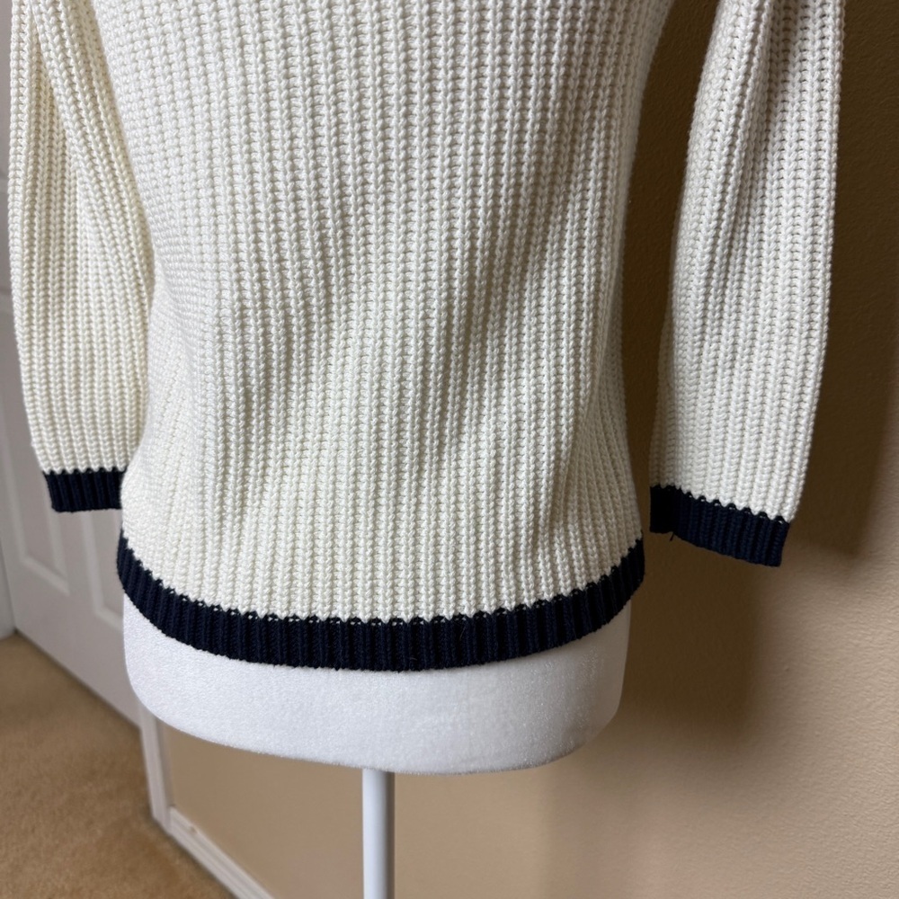Old Navy Women's White and Navy Cardigan- Small - Picture 9 of 9